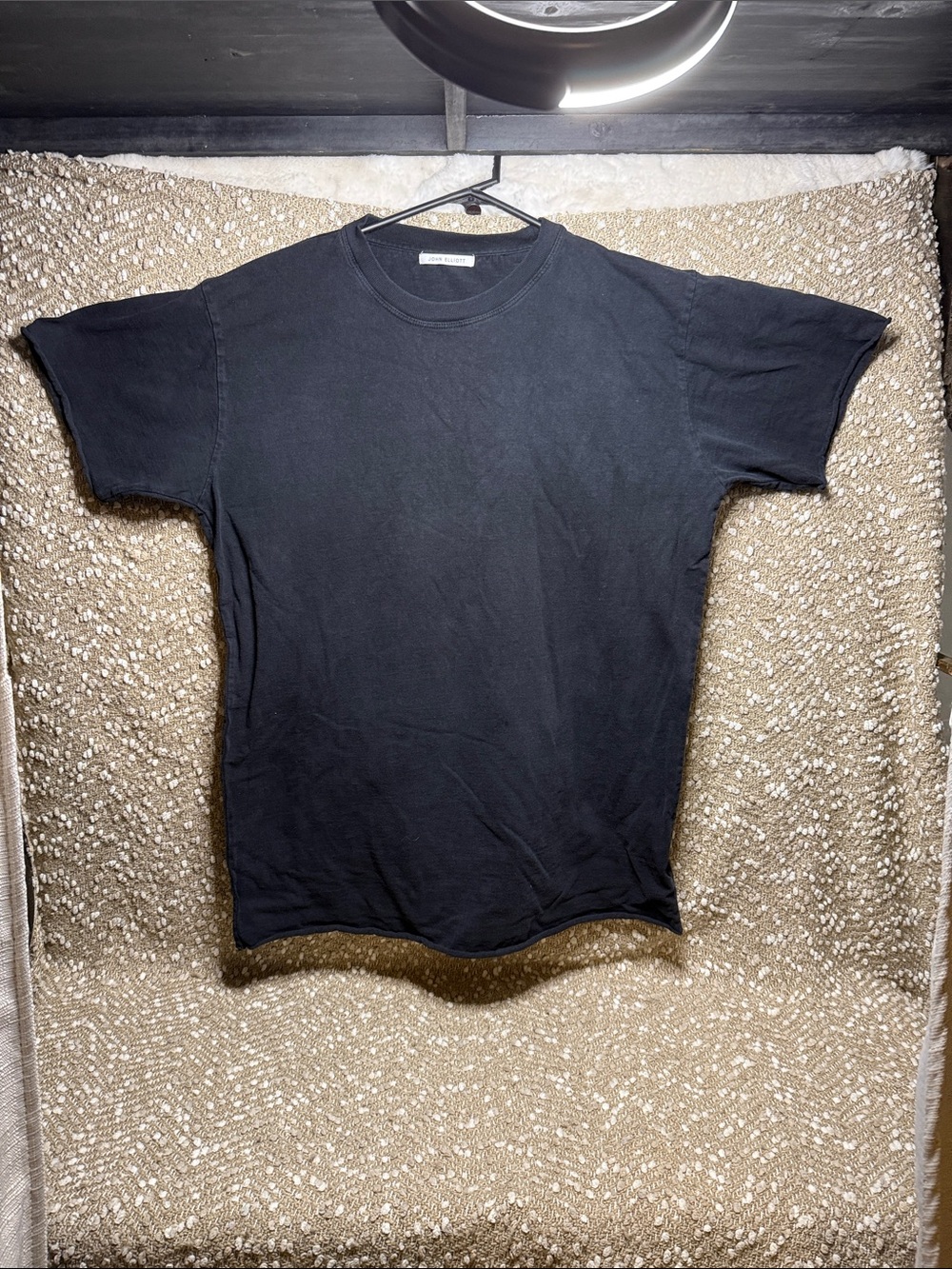 John Elliott Black Short-Sleeve Crewneck T-Shirt